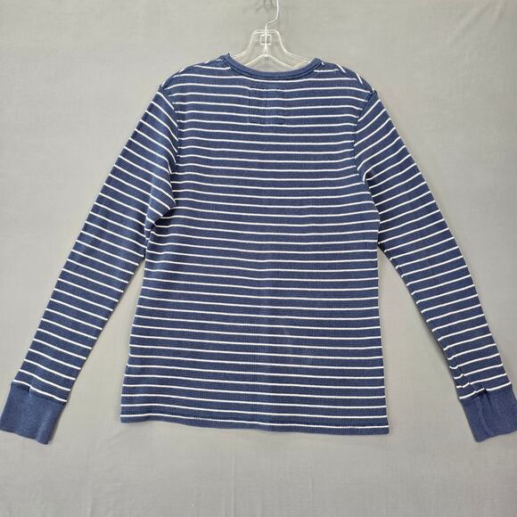 Ditch Plains Blue Shirt Striped Thermal Waffle Knit Long Sleeves Top Mens Size M - Picture 3 of 10